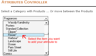 Select the product you would like the newly created attribute to